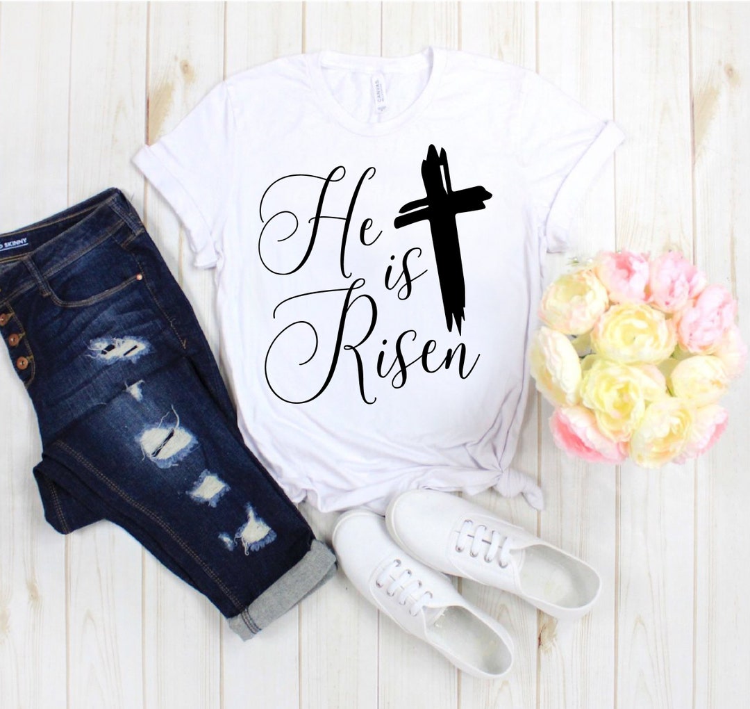 He is Risen SVG Christian Jesus SVG Png for Customizing Church Easter T ...