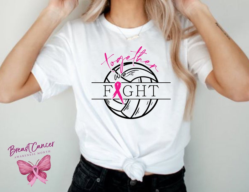 Breast Cancer SVG Volleyball Cancer Fight T Shirt Design for Etsy