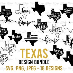 Texas State SVG Design Bundle Cutting Files for Cricut - Etsy