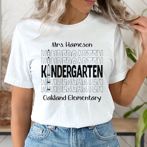 Design de camiseta Eco do jardim de infância Arquivos SVG para Cricut, Silhouette, Glowforge - Nome personalizado do professor e escola para o dia de agradecimento do professor