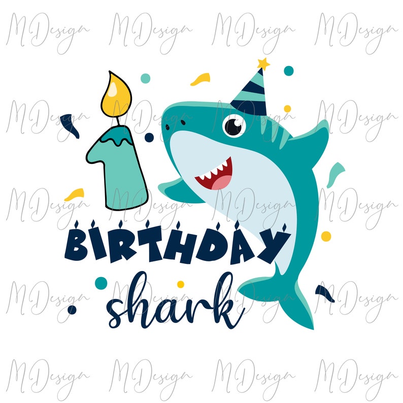 Download 1st Birthday Shark SVG for Customizing One Year Old Boy T ...