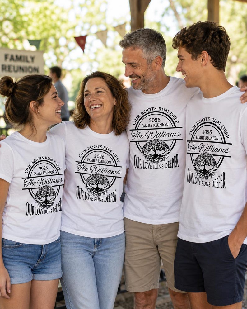 Personalized Family Reunion SVG, Our Roots Run Deep PNG Custom Family Gathering Shirt Design image 1