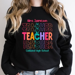 Gepersonaliseerde leraar T-shirtontwerp met schoolnaam - leraar SVG-bestanden snijden voor Cricut, silhouet, Glowforge- Teacher Appreciation Day
