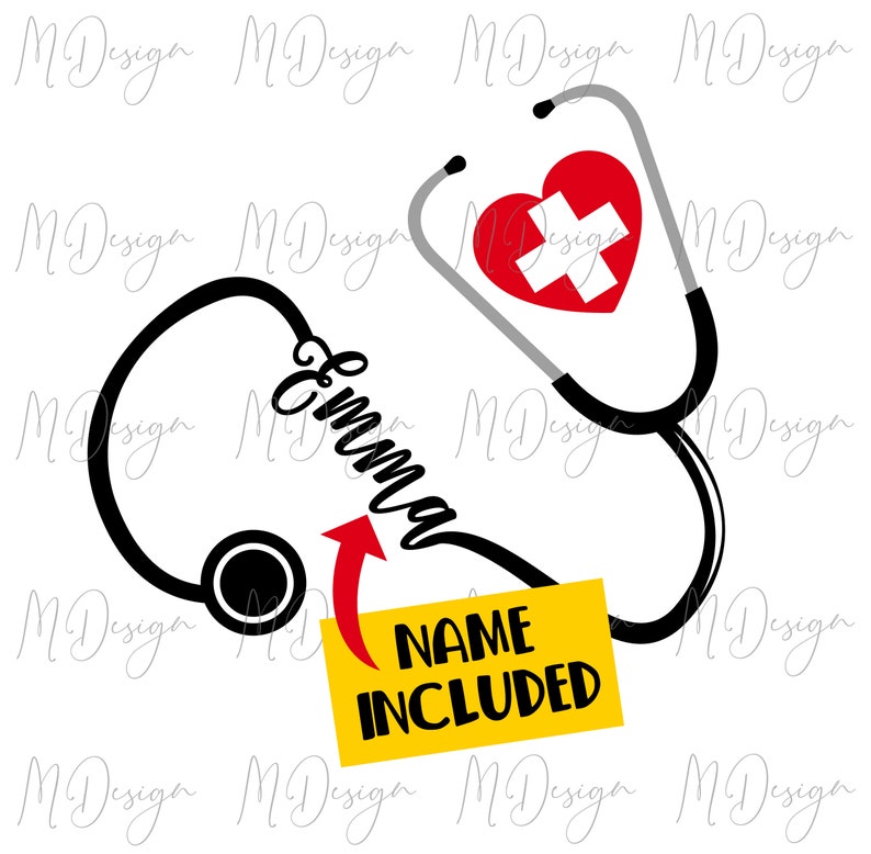 Stethoscope SVG Personalized With Name Cut File for Vinyl Etsy