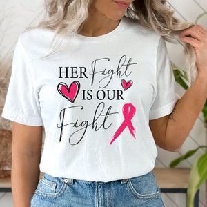 Haar strijd is onze strijd SVG - Cancer Awareness inspirerende Quote Design voor T-shirts, mokken, bakken - geweldig cadeau voor overlevende, moeder, tante