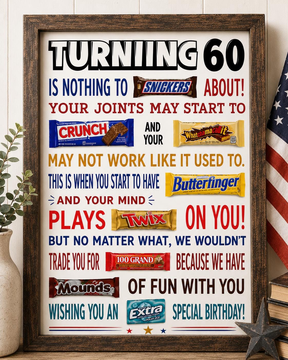 激レアCANDIES MEMORY ポスター60✕85センチ 60th Birthday Candy Poster – Funny Sarcastic Gift (PDF) - Etsy