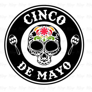 Mexican SVG Design for venti Cup, To go Coffee Cup - Cinco de Mayo SVG pour Cricut, Silhouette, Glowforge - Téléchargement numérique instantané