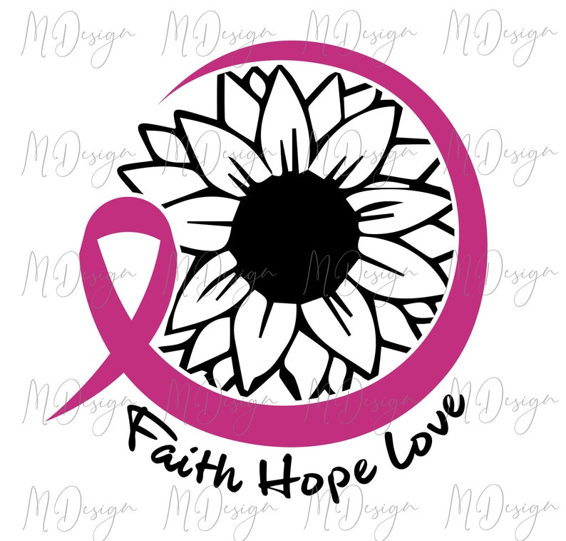 Download Faith Hope Love SVG Cut Files for Cricut Sunflower Cancer ...