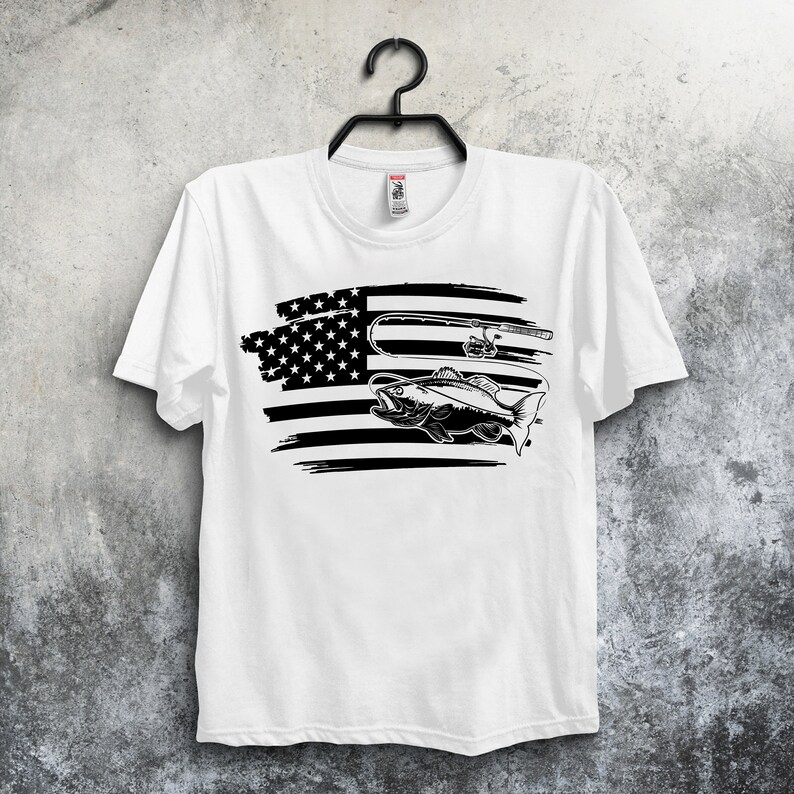 Download Fishing SVG American Flag Bass Fish Cutting File for Cricut | Etsy