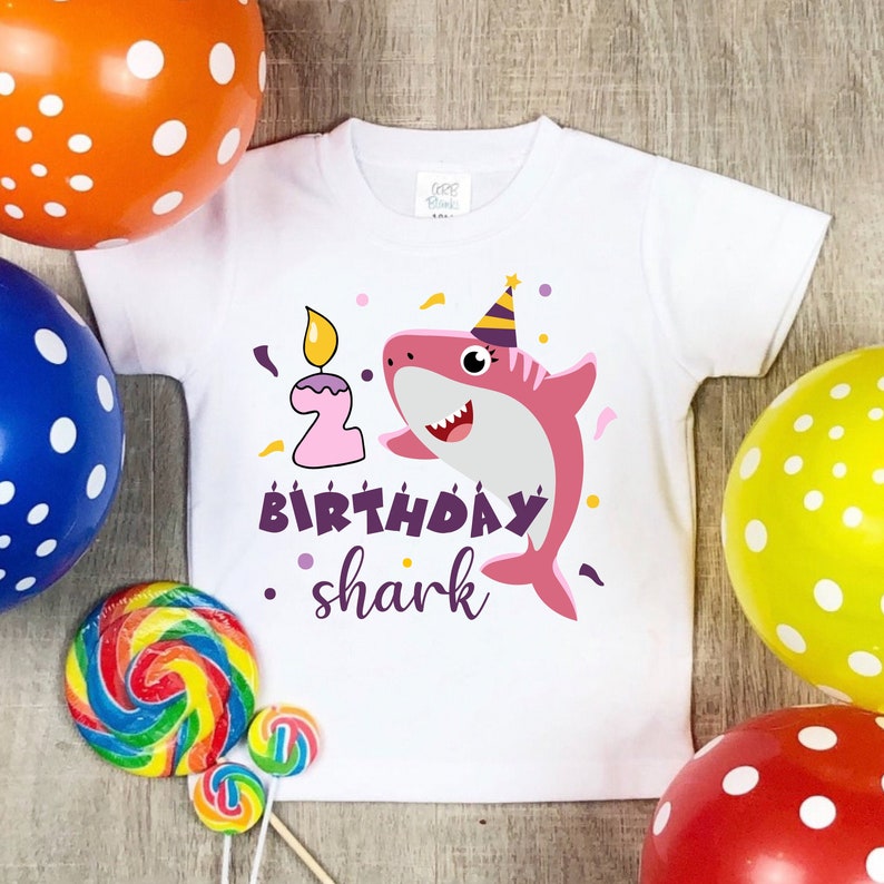 Download 2nd Birthday Shark SVG for Customizing Two Year Old Girl T ...