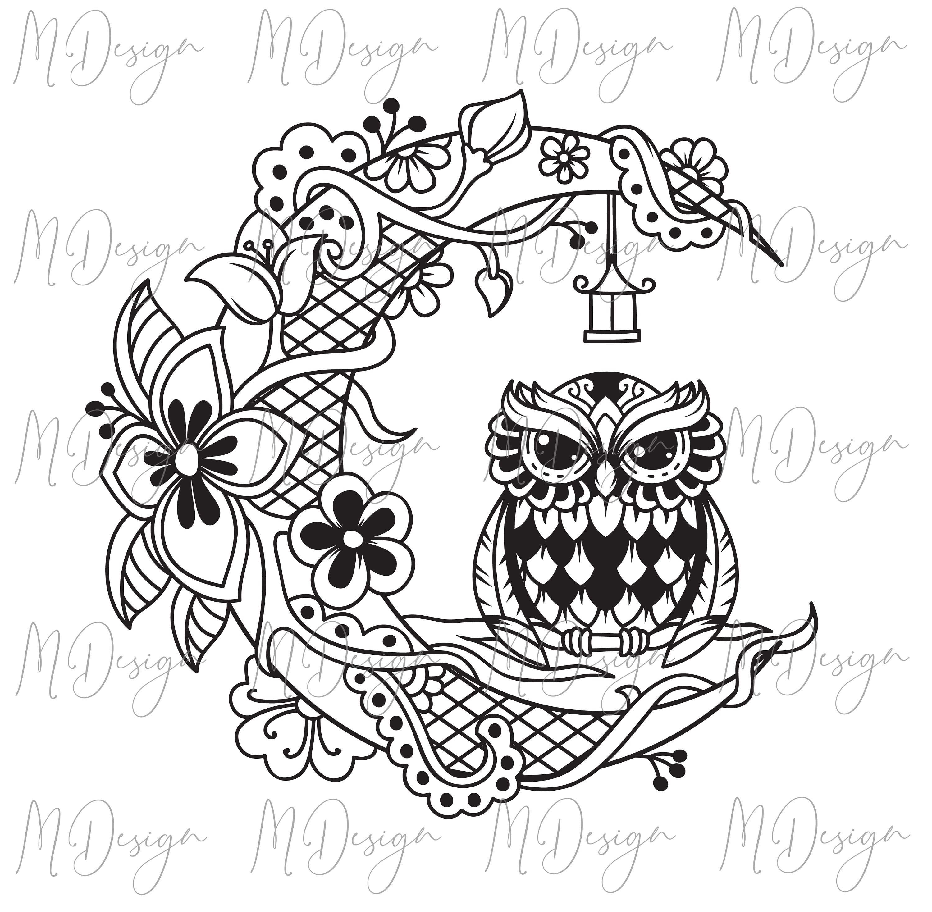 Download Moon Owl Mandala Svg Cutting File For Cricut Silhouette Etsy