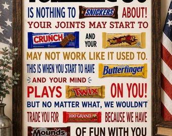 Funny 80th Birthday Candy Poster – Printable Sarcastic Gift (PDF)