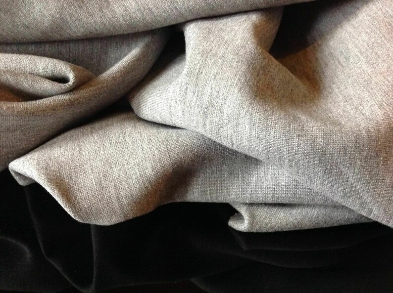 NEW Grey Colour Designer cotton Double Knit Stretch Jersey Fabric 61153cm Tommy
