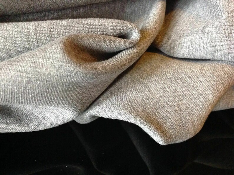 NEW Grey Colour Designer cotton Double Knit Stretch Jersey Fabric 61153cm Tommy