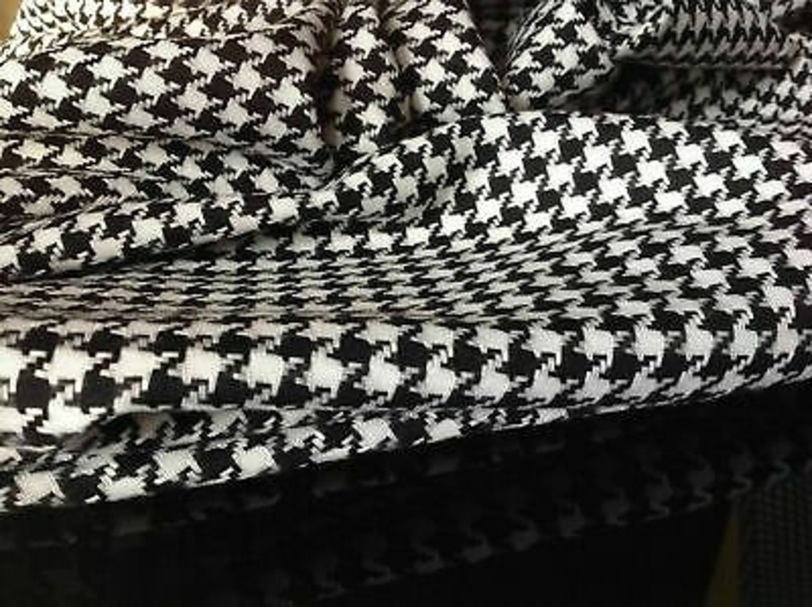 Designer Black White Dogtooth Fabric 59151cm as Seen on Etsy