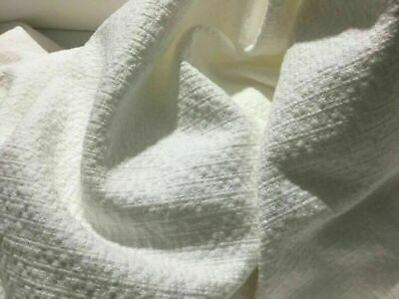 NEW Designer Ivory Colour Cotton Stretch Boucle Fabric Seen on Designer ...