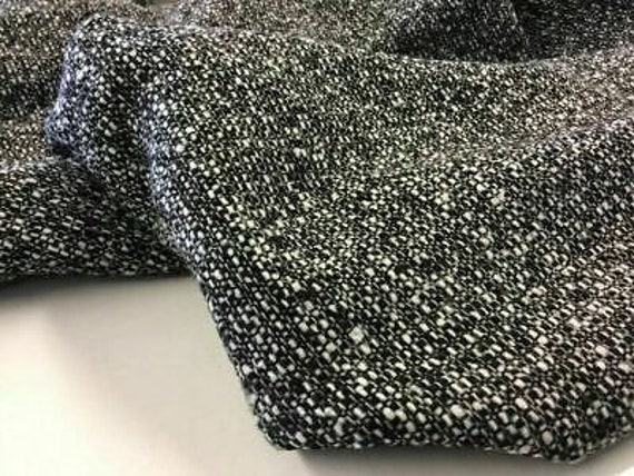 Black / White Wool Boucle Fabric as Seen on Top Designer | Etsy UK