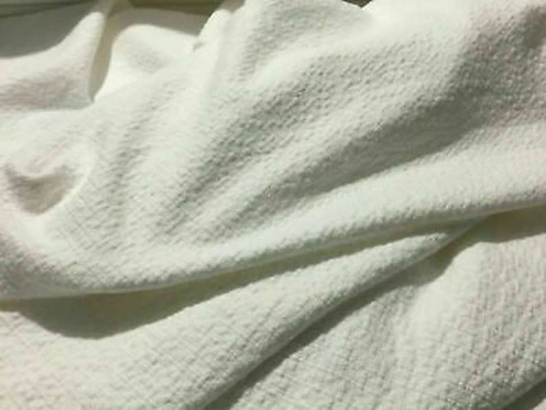 NEW Designer Ivory Colour Cotton Stretch Boucle Fabric Seen on Designer ...