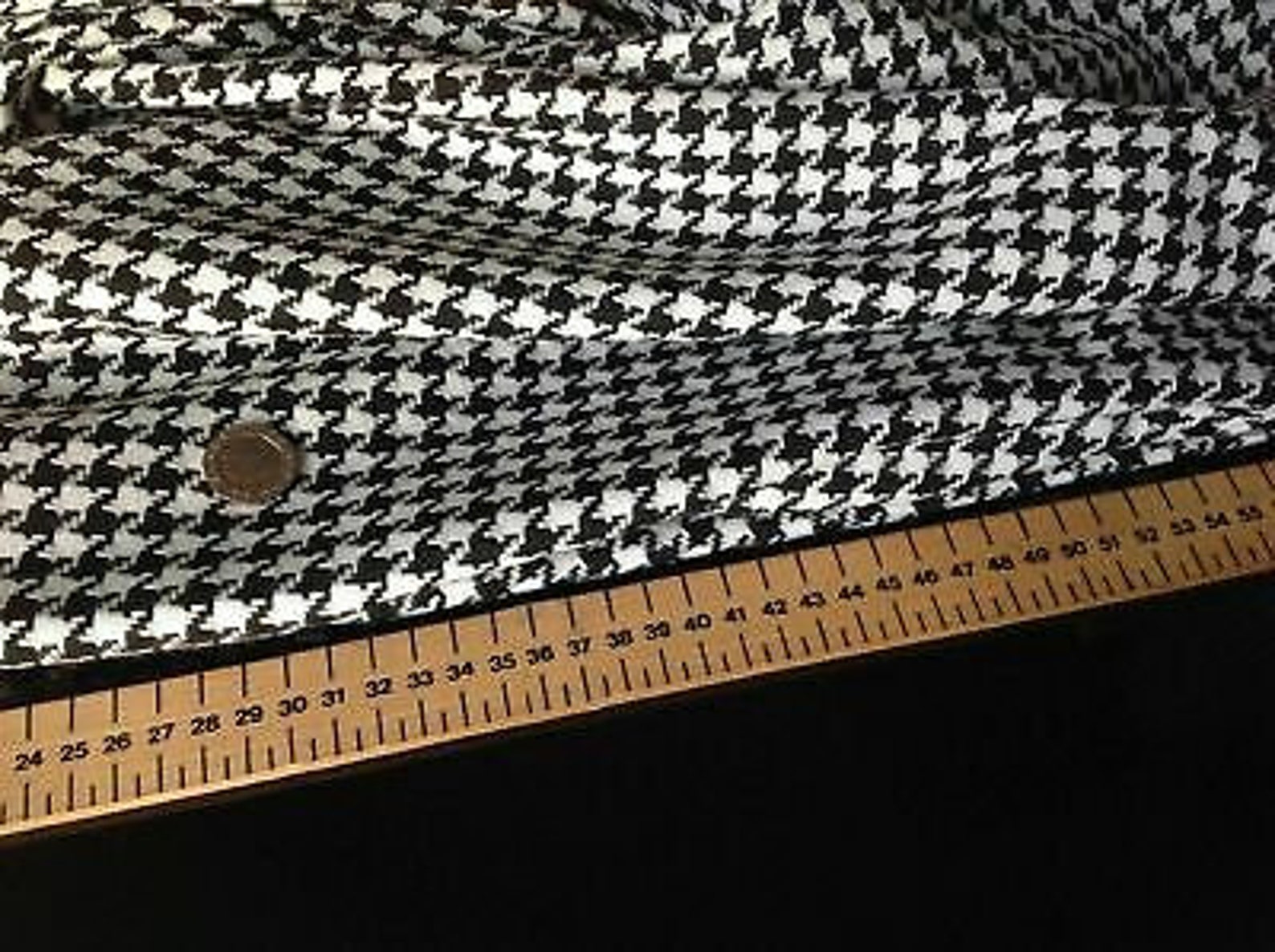 Designer Black White Dogtooth Fabric 59151cm as Seen on Etsy