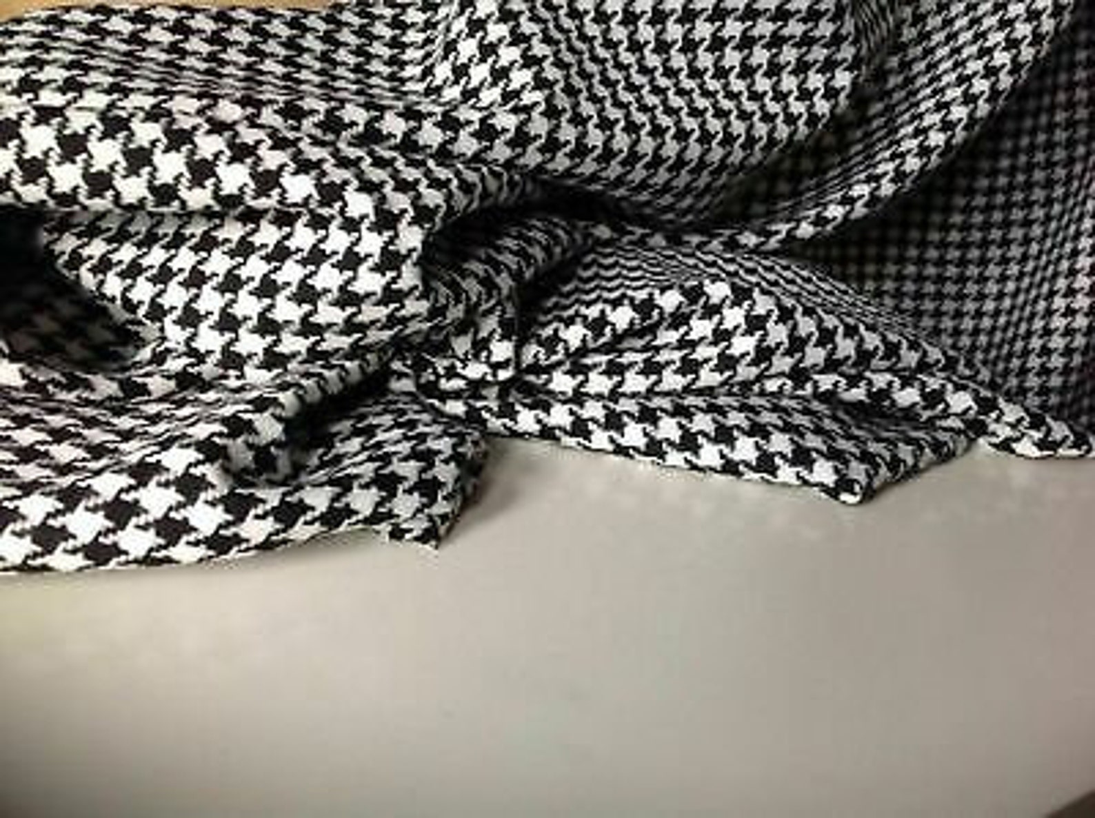 Designer Black White Dogtooth Fabric 59151cm as Seen on Etsy
