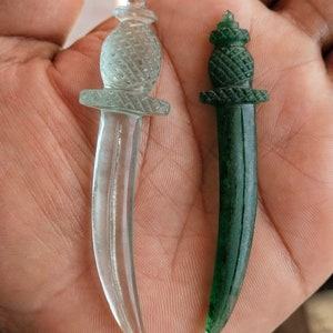 Vintage Mughal Gemstone Hilt Sword: Handmade Carved Talwar