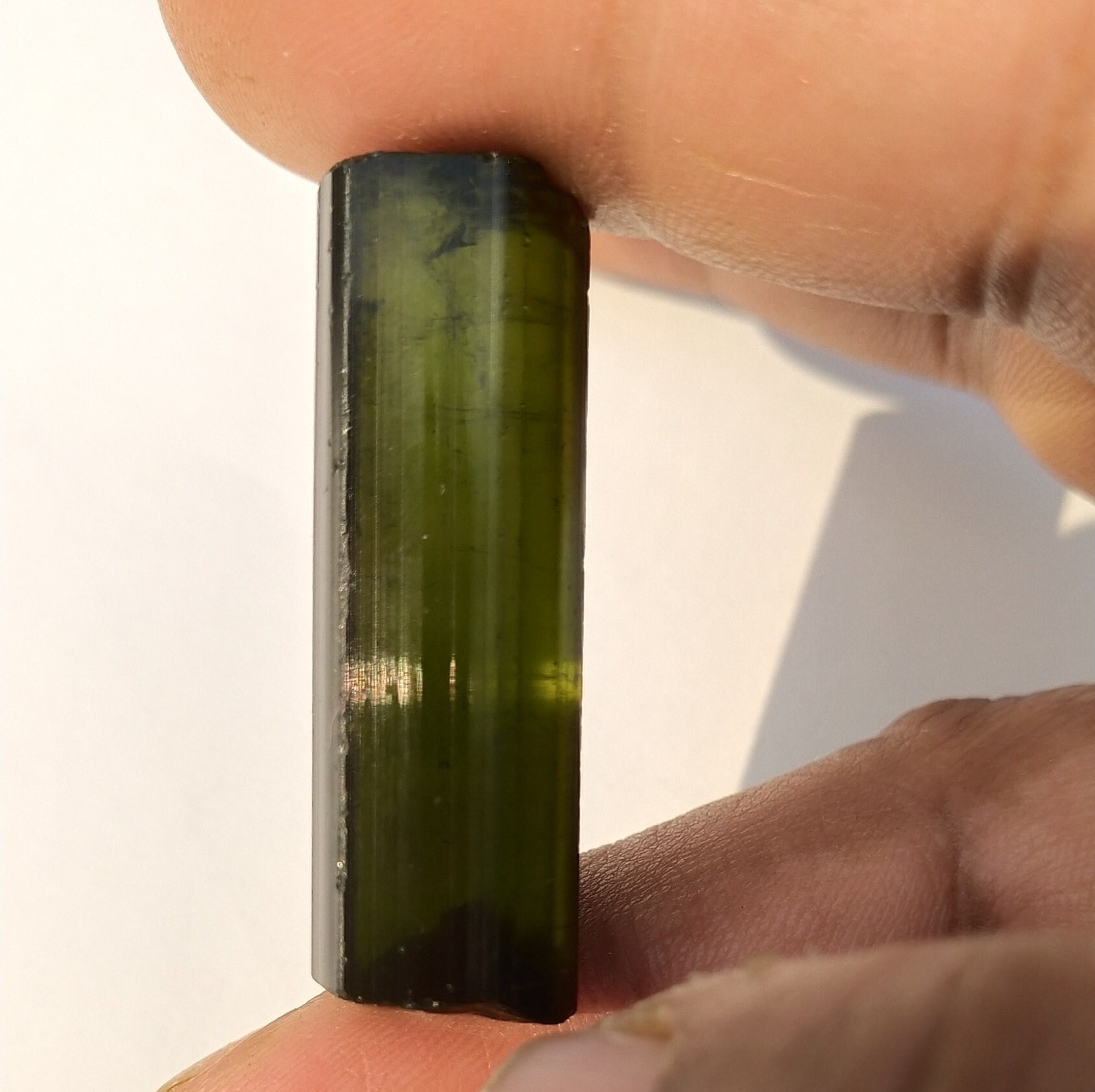 Green Tourmaline Pencil Gemstone Pendant (38x12mm, 58.50 cts)