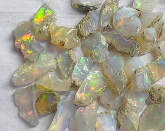 100 % natural Ethiopian opal rough very flashy multi fire ethiopian opal raw 6x8 mm to 8x10 mm big size 11 pc lot   ethiopian opal for