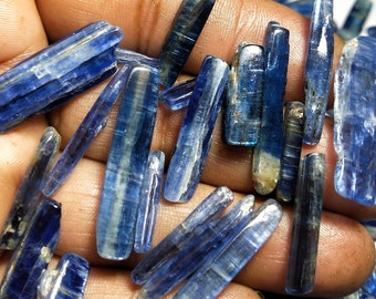 Natural Blue Kyanite Rough Stone: Transparent Pendent Making Crystals