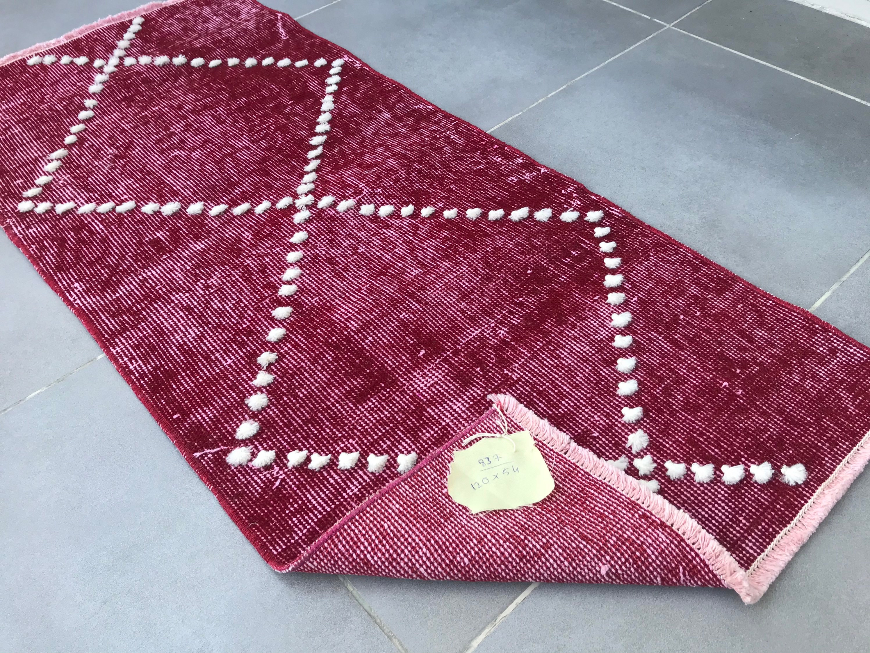 Modern Red Runner Rug Red Modern Rug,3’9x1’8feet,runner Rug,aztec Rug,turkish Rug,small ...