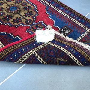 kitchen decor rug,free ship rug,bathroom rug,3'9x1'9 feet ,decorative rug,handmade rug,dark blue rug,rug,turkish rug Small rug,Dor Mat image 10