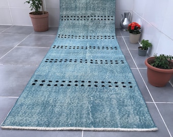 blue rug,9’7x2’8feet,kitchen rug,anatolian runner rug,aztec runner rug,area runner rug,decorative runner blue rug,turkish runner rug,rugs