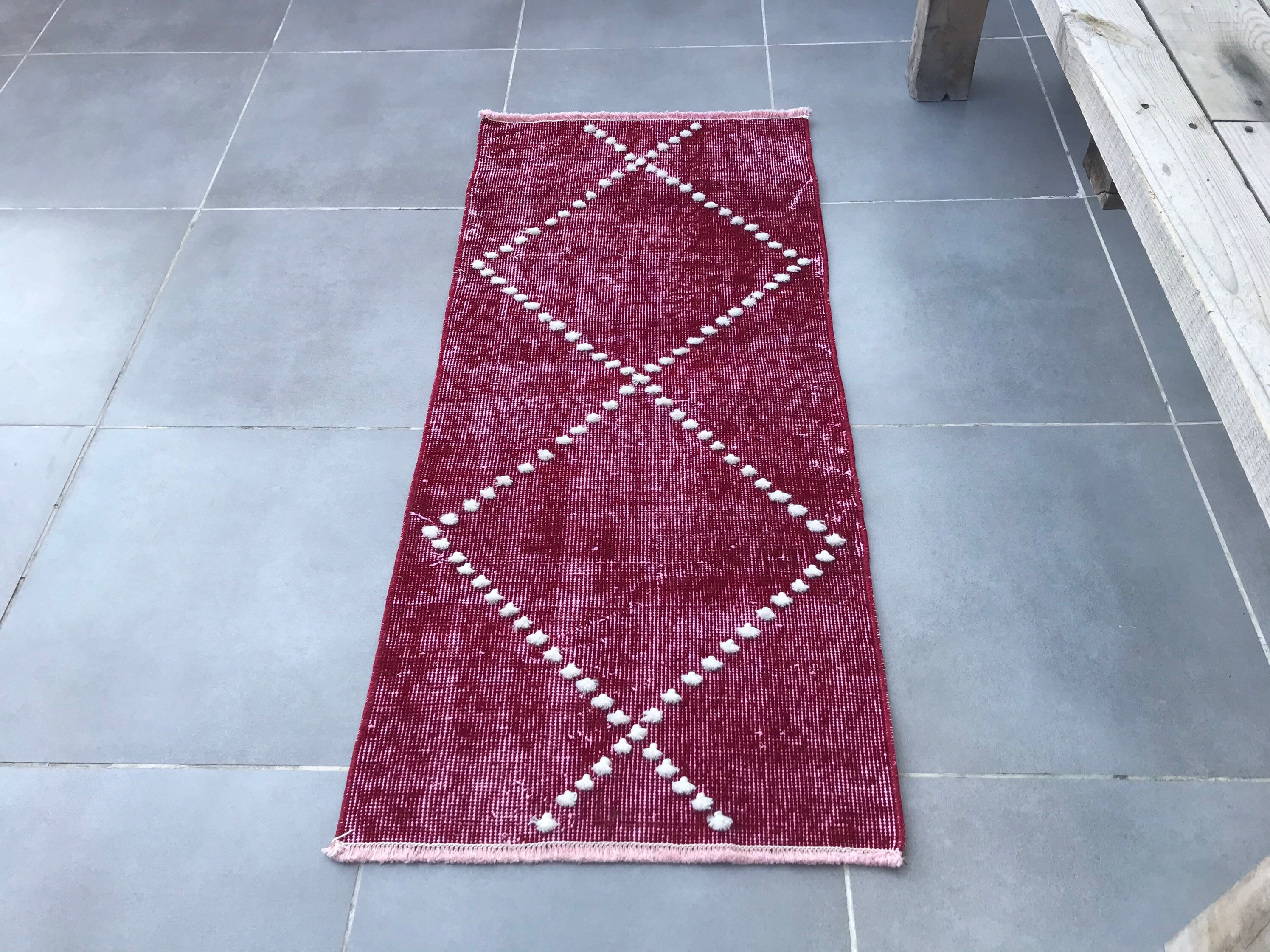 Modern Red Runner Rug Red Modern Rug,3’9x1’8feet,runner Rug,aztec Rug,turkish Rug,small ...