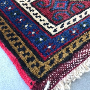 kitchen decor rug,free ship rug,bathroom rug,3'9x1'9 feet ,decorative rug,handmade rug,dark blue rug,rug,turkish rug Small rug,Dor Mat image 7