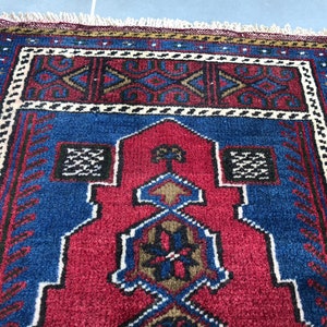 kitchen decor rug,free ship rug,bathroom rug,3'9x1'9 feet ,decorative rug,handmade rug,dark blue rug,rug,turkish rug Small rug,Dor Mat image 6