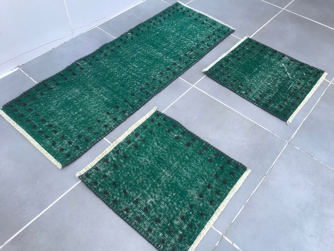 Bathroom Rug,3’7x1’3feet,green Bathroom Rug,vintage Chair Rug
