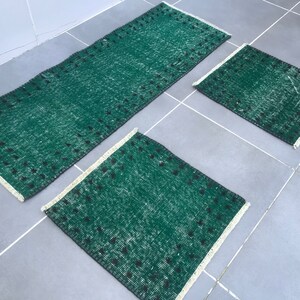 bathroom rug,3’7x1’3feet,green bathroom rug,vintage chair rug,decorative rug,car seat rug,anatolian doormat rug,coffe table rug,green rugs