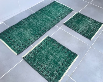 bathroom rug,3’7x1’3feet,green bathroom rug,vintage chair rug,decorative rug,car seat rug,anatolian doormat rug,coffe table rug,green rugs
