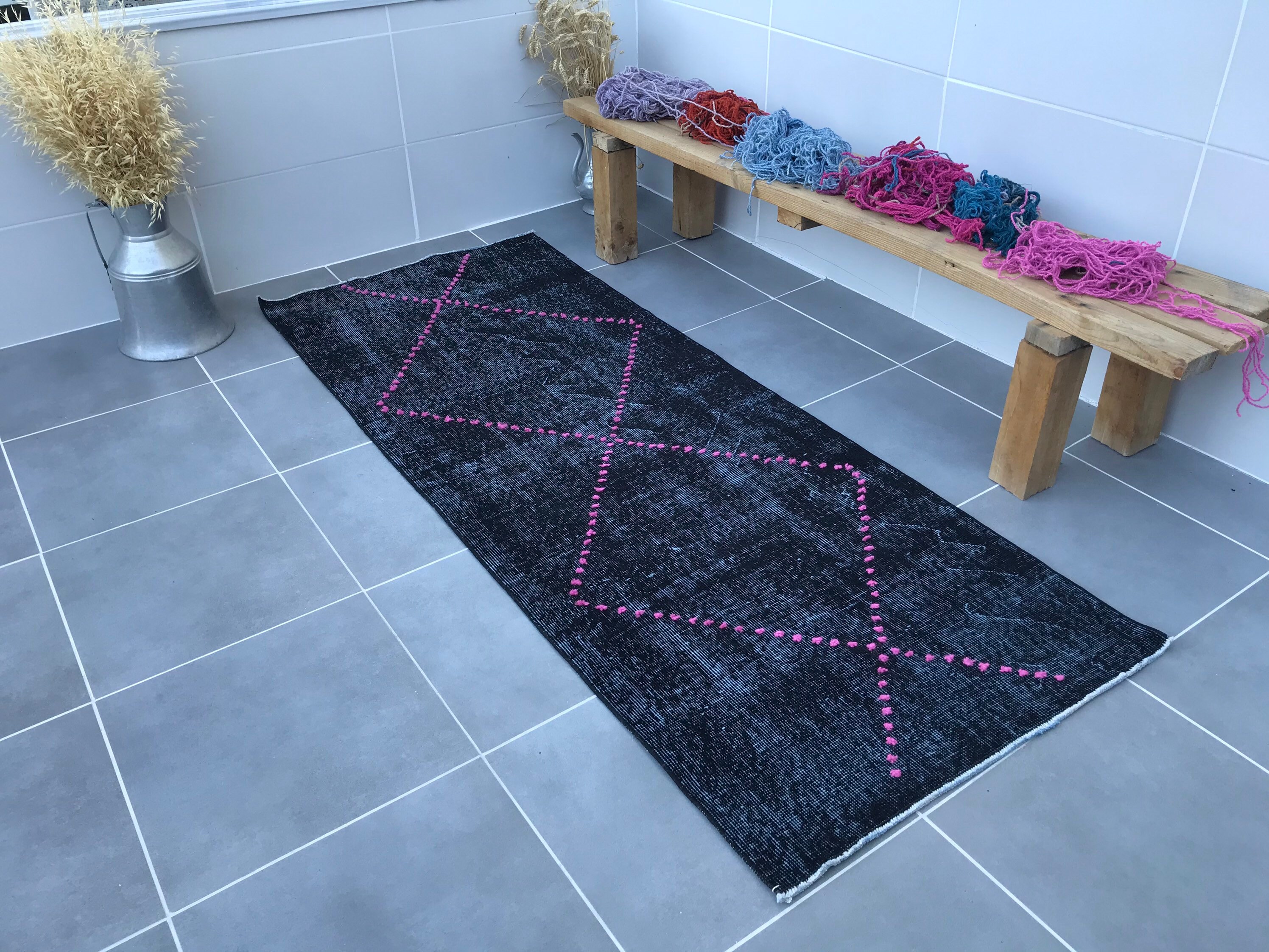 70x27feetblack runner rug212x84cmpink relief rugmoroccan Etsy