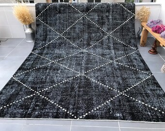 Schwarzer Teppich,309 x 200 cm,schwarzer Teppich,handgeknüpfter Teppich,handgeknüpfter Teppich,handgeknüpfter Teppich,handgeknüpfter Teppich,handgeknüpfter Teppich