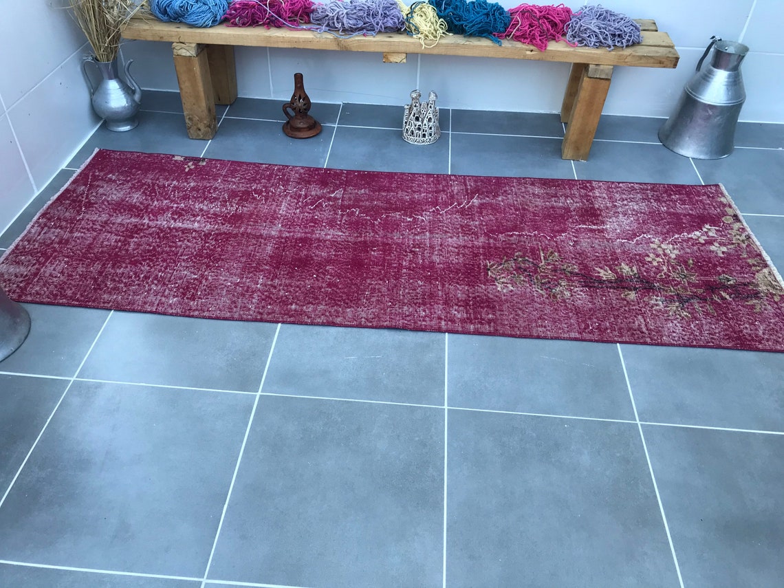Pink Hallway Rug Patterns 7.4x2.6feethandwoven Pink Hallway Rugalair Runner - Etsy