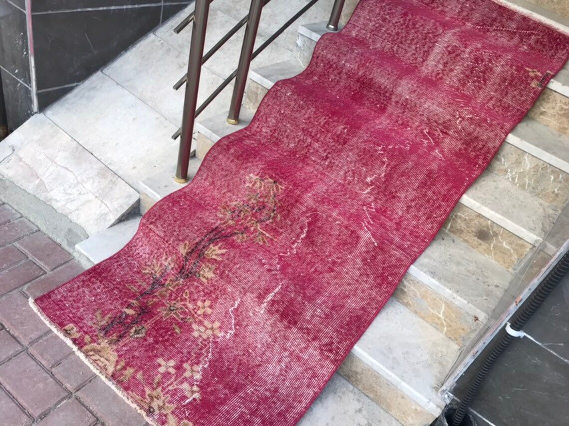 Pink Hallway Rug Patterns 7.4x2.6feethandwoven Pink Hallway Rugalair Runner - Etsy