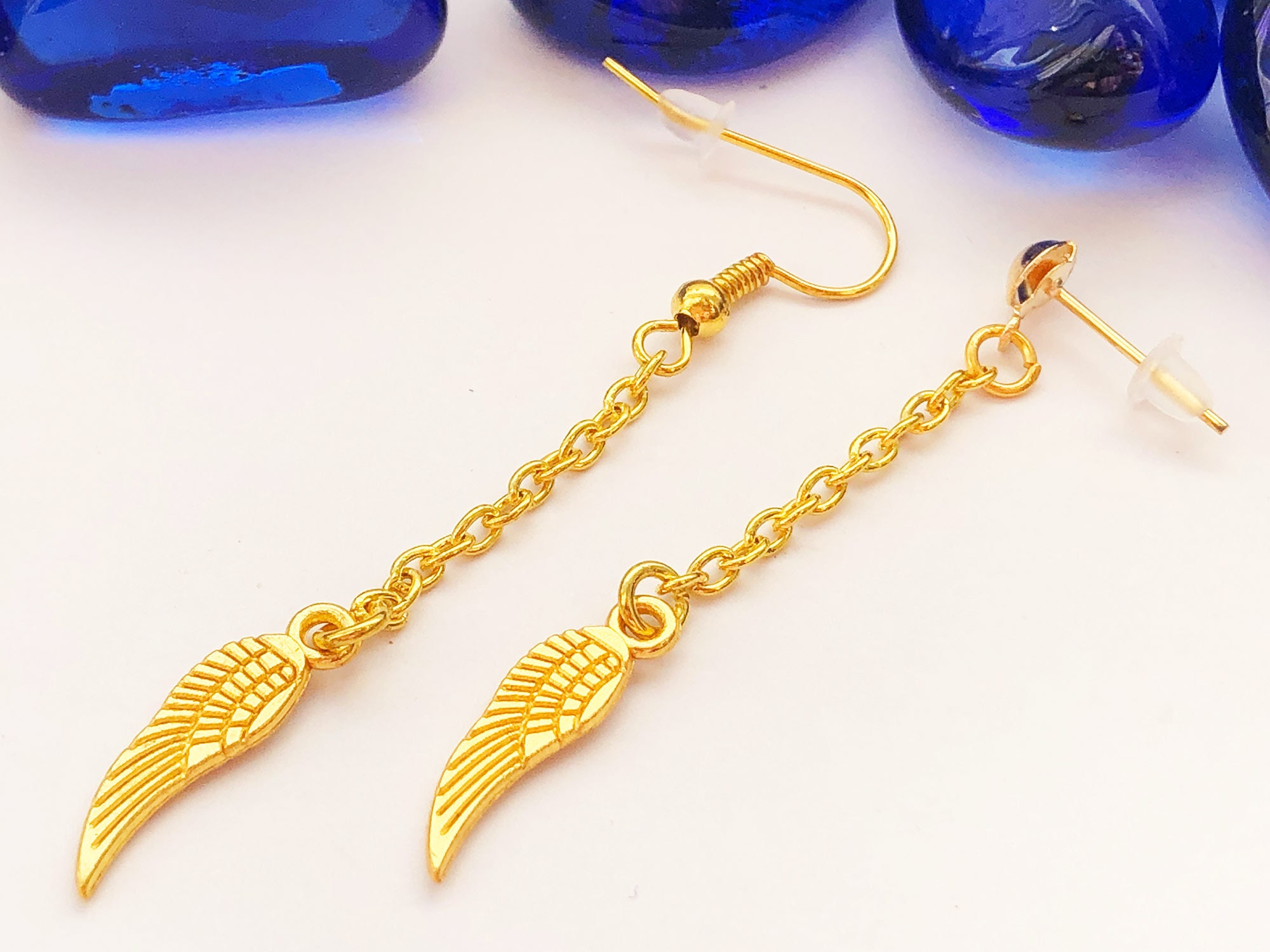 half wing gold earrings half wing gold earrings