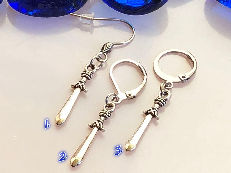 Single sword earring, Dagger earring, For men, Silver sword earring, Weapon earring, Men accessories, Boyfriend gift, Knife dangle, For him