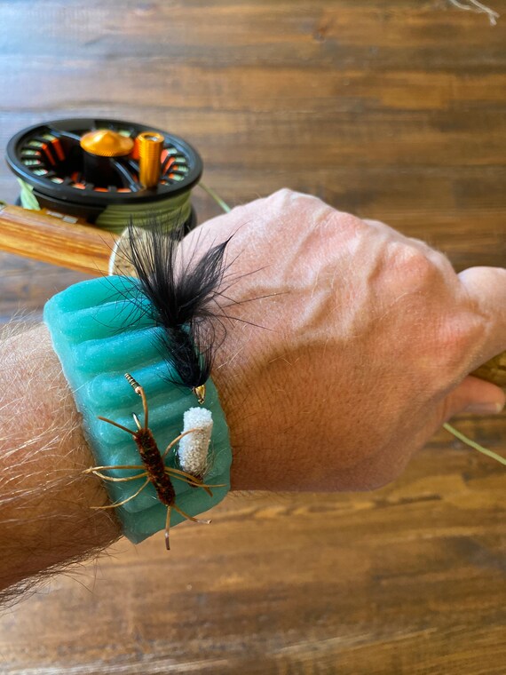 Fly Fishing Silicone Wrist Band Holds Extra Flies Perfect Fly Etsy