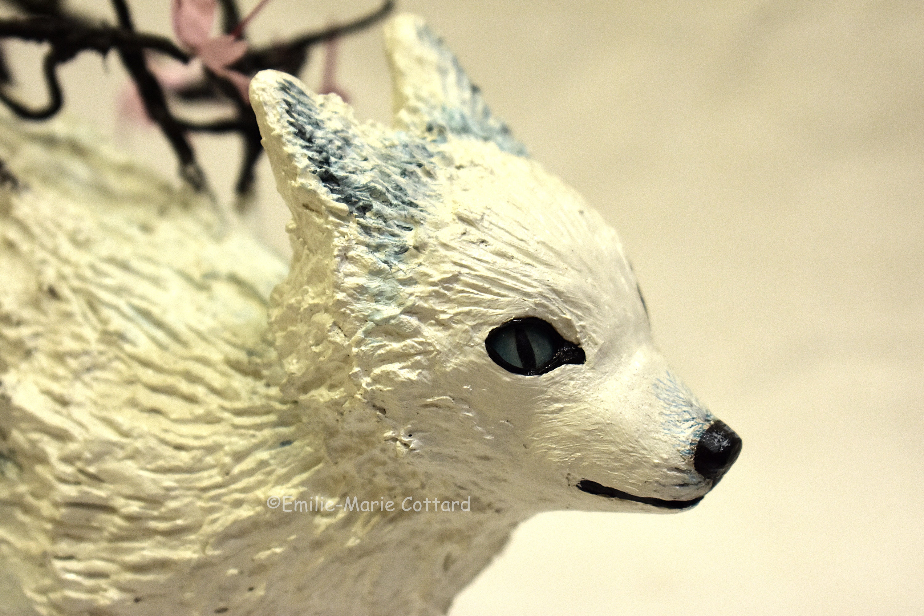 Kitsune sculpture Kitsune figurine Renard blanc sculpture Etsy