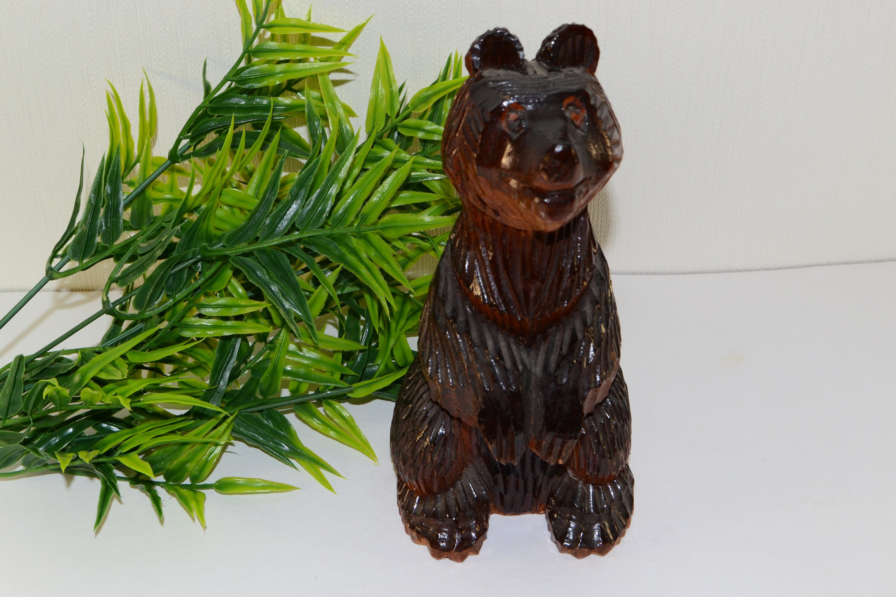 BEAR FIGURINE_Russian VintageWooden BearHand Carved Bear Etsy