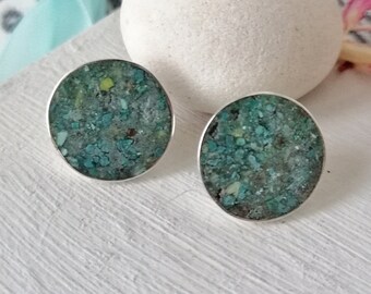 Silver stud earrings turquoise, Sterling silver post earrings,   turquoise studs, Silver post earrings turquoise, blue posts studs