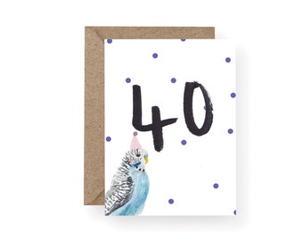 40th Budgie Card