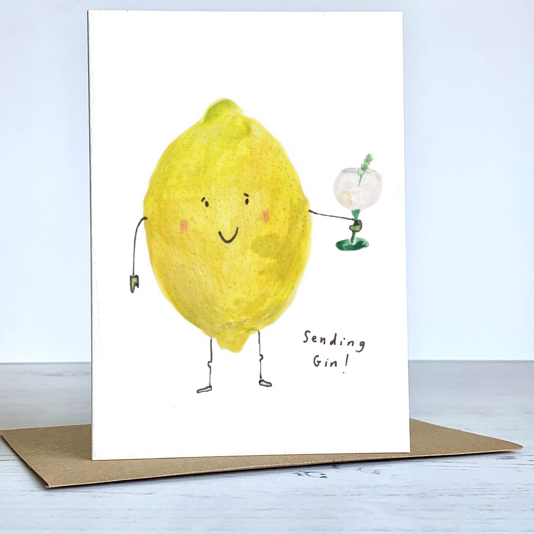 Sending Gin Card Birthday Card Etsy