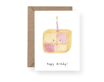 Birthday Battenberg Cake Card